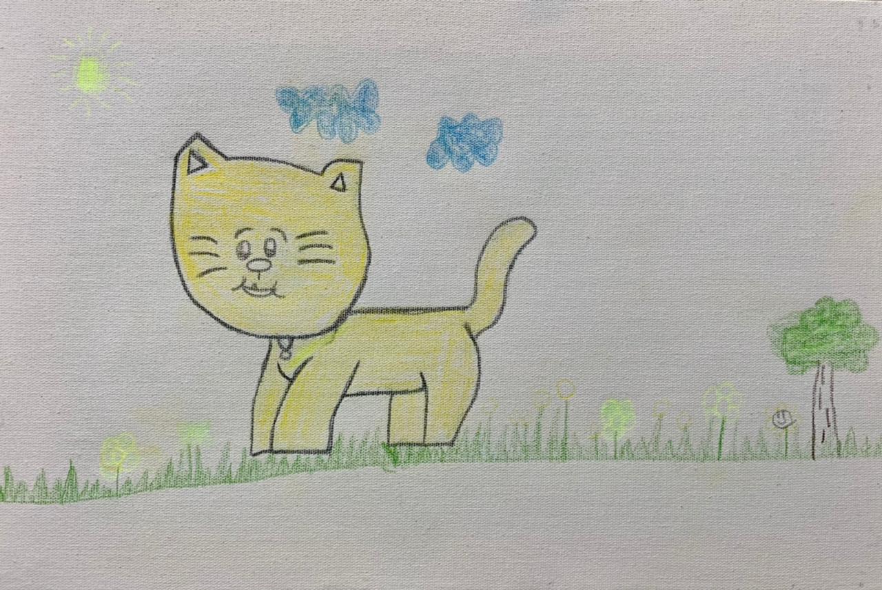 Yan Hideki Lima Kuvatomi - Era uma vez um gato amarelo. Esqueceu de comer e ficou meio magrelo. 